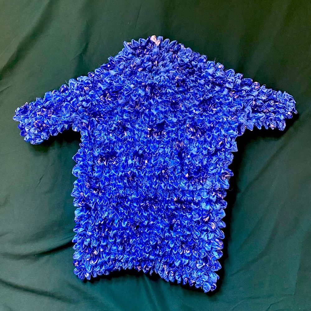Vintage Y2K Blue Floral Scrunch Top
